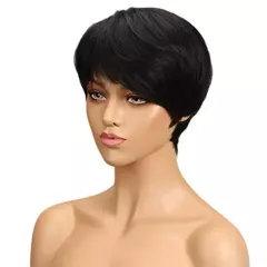 Lekker-Short Pixie Cut Perucas de Cabelo Humano para Mulheres, Natural Preto, Mu - comprar online