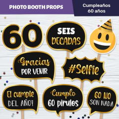 Props Cumple 60 Años Dorado