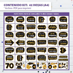 Props Cumple 70 Años Dorado - tienda online