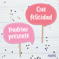 Props Baby Shower Nena - Rosa/Violeta - Nafil