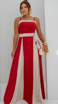 Vestido Bicolor Longo