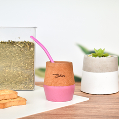 MATE DE MADERA CON BOMBILLA - comprar online