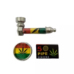 Kit Pipe de Metal Case Dichavador Metal Tabacaria Pequeno