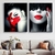 KIT 2 Quadro Feminino Mulher Branco Vermelho e Preto Luxo