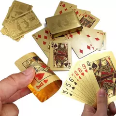 BARALHO DOURADO JOGO BRILHANTE FOLHEADO - comprar online