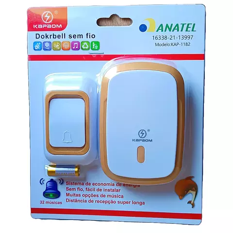 CAMPAINHA INTELIGENTE S/ FIO KAPBOM KAP-1182