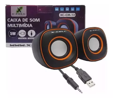 Caixa De Som Para Pc 5w Usb P2 Xc-cm-12 X-cell Novo