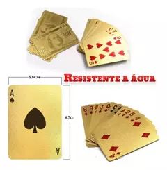 BARALHO DOURADO JOGO BRILHANTE FOLHEADO - Top Store
