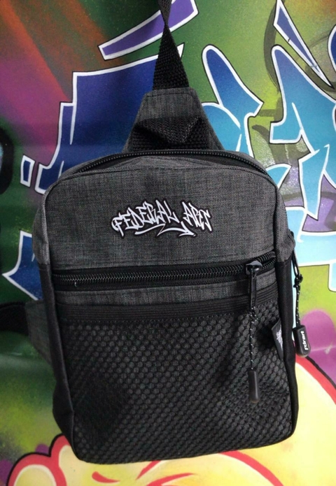 SHOULDER BAG FEDERAL ART TAG GRAFITE