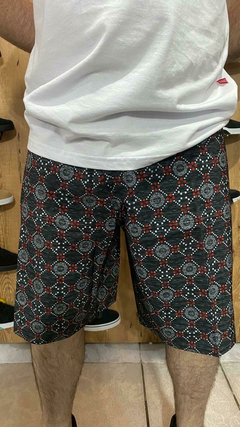 BERMUDA FEDERAL ART BOARDSHORTS PLUS SIZE PRETO/VERMELHO – OP12538