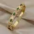 Pulsera con incrustaciones de circonia - estilo punk simple, color dorado, acero inoxidable - comprar online