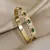 Pulsera con incrustaciones de circonia - estilo punk simple, color dorado, acero inoxidable
