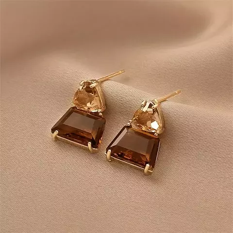 Pendientes elegantes de cristal sintético para chicas