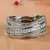 Anillos cruzados brillantes accesorios de boda para hombres