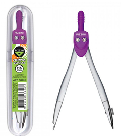 Compas Pizzini Escolar Metalico c /Mina v/Colores