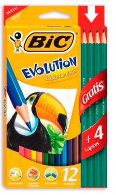 lapiz de color Bic Evolution x 12 + 4 Grafitos