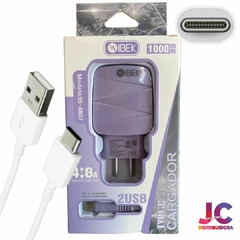CARGADOR 4.8a TIPO C IBEK PASTEL - comprar online