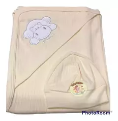 Manta de bebe recibidora con gorrito en internet