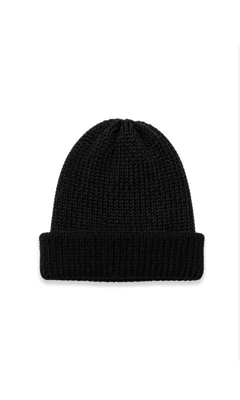 Gorro tejido doble negro