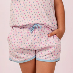 Pijama Short Doll Infantil Feminino Flowers - comprar online