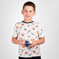 Pijama Curto Infantil Foguete