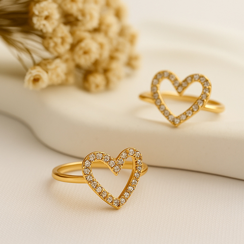 Anel Coração Serena com Zircônia em Banho Ouro 18k - comprar online