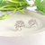 Brinco Flora em Banho Ródio Branco - loja online
