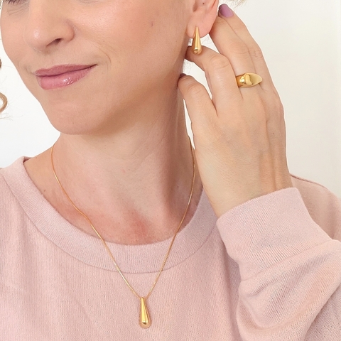 Conjunto Gota Gaya em Banho Ouro 18K - comprar online