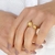 Anel duas bolas minimalista aberto em Banho Ouro 18k Tam.18 - comprar online