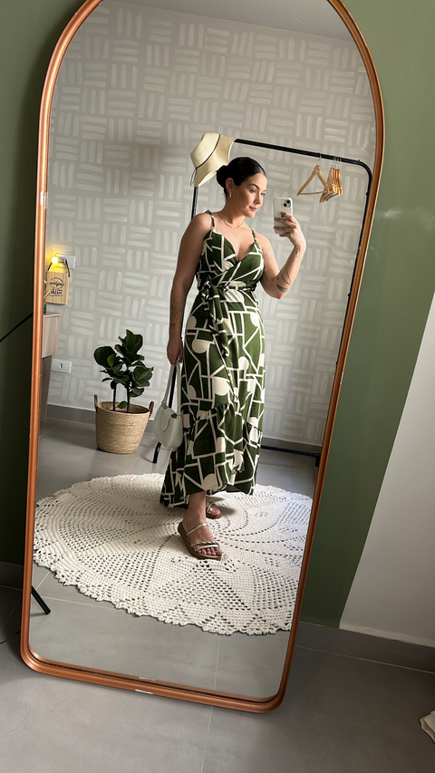 VESTIDO MIDI ENVELOPE - VERDE