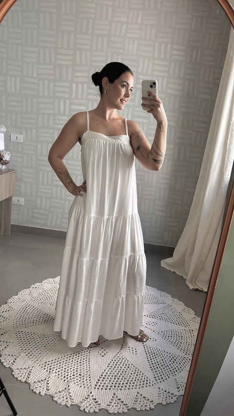 VESTIDO LONGO 3 MARIAS - BRANCO - comprar online