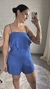 MACACÃO CURTO COM DETALHE FRONTAL - AZUL - We love dress