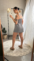VESTIDO CURTO COM SHORTS - CINZA na internet