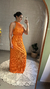 VESTIDO LONGO PLISSADO - LARANJA - comprar online
