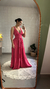 VESTIDO LONGO COM DECOTE - PINK - comprar online