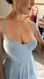 VESTIDO MIDI 4 BABADOS - AZUL BEBÊ na internet