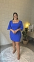 VESTIDO CURTO COM MANGA 3/4 - AZUL na internet