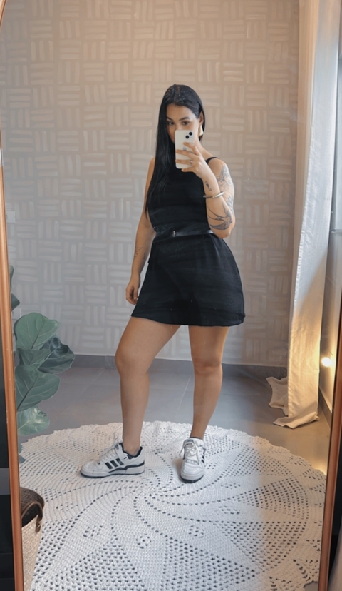 VESTIDO CURTO COM SHORTS - PRETO - comprar online