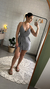 VESTIDO CURTO COM SHORTS - CINZA