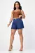 BERMUDA JEANS MEIA COXA MOM CINTURA ALTA - COR AZUL MEDIO - comprar online