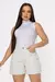 BERMUDA JEANS MEIA COXA MOM CINTURA ALTA - COR CINZA CLARO - comprar online