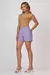 BERMUDA JEANS MEIA COXA MOM CINTURA ALTA - COR LAVANDA