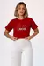 CROPPED LOVE AMOR STRASS - COR VERMELHO RUBI - comprar online