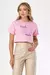 CROPPED TEACH LOVE INSPIRE STRAS - COR ROSA BEBE - comprar online