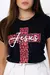 T-SHIRT JESUS CRUZ CORACOES STRASS - PRETO - comprar online