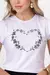 T-SHIRT MUSCLE TEE CORACAO FLORES PEROLAS - COR BRANCO - loja online