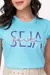 T-SHIRT MUSCLE TEE SEJA FORTE APLICACAO LANTEJOULAS BORDADO - COR AZUL CLARO na internet