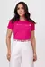 T-SHIRT SEJA FORTE E CORAJOSA FLOR APLICACAO - COR ROSA PINK - comprar online