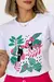 T-SHIRT TUCANOS FLORES FOLHAS - COR BRANCO - Natasha Closet
