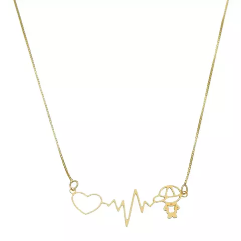 Colar com batimento e no final menina ou menino